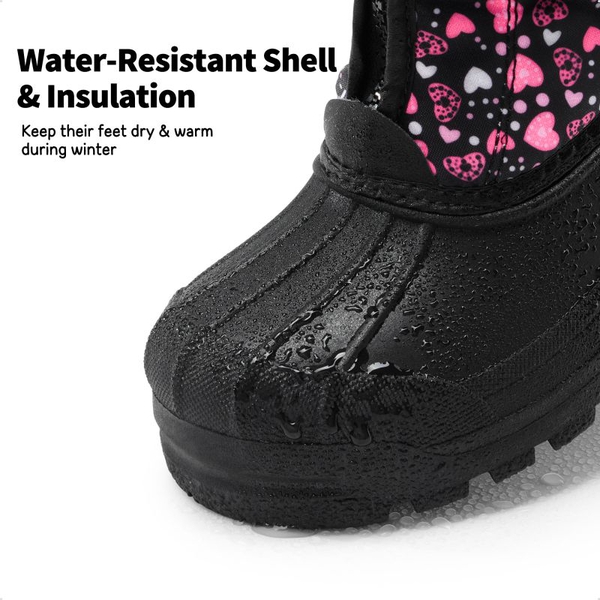 Kids Waterproof Snow Boots for boys and girls - BLACK PINK - 3